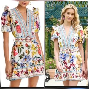FARM Rio Greek Floral Mini Dress